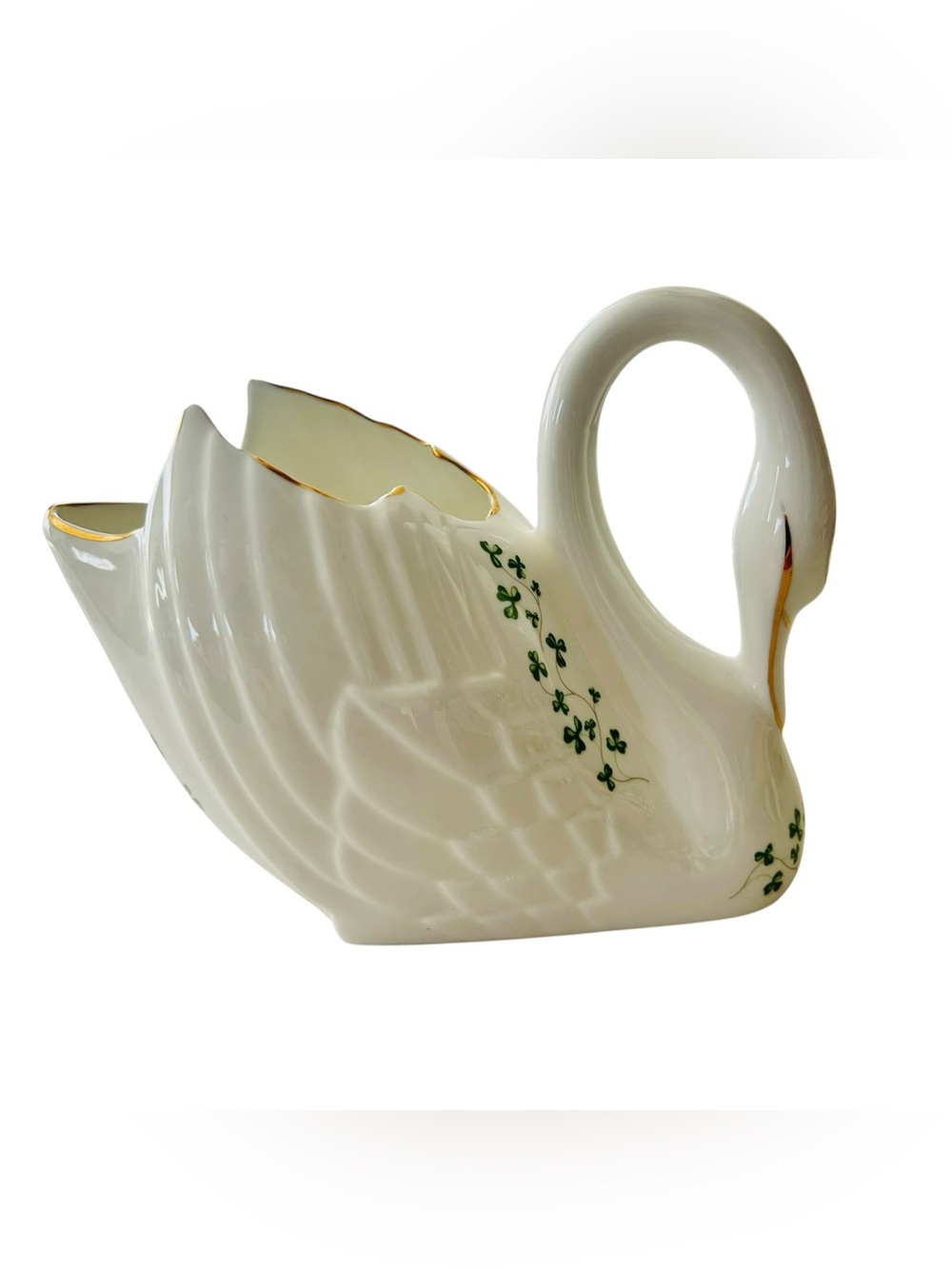 Royal Tara Ireland Shamrock Swan Planter Fine Bone China Vintage